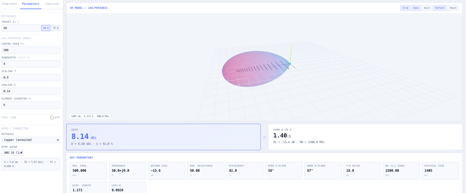 The WebGL viewport with orbit, pan, zoom, wireframe, axes, and ground plane controls.
